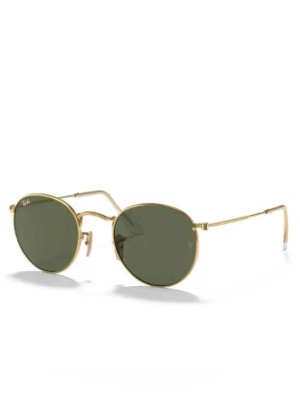 Ray-Ban Gold Frame Green Lens Round Sunglasses